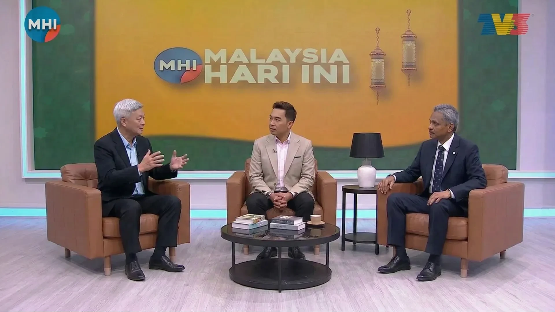 A panel conversation in a broadcast studio